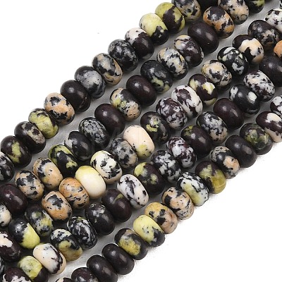 Natural Yellow Turquoise(Jasper) Beads Strands G-L647-D08-4x6mm-1