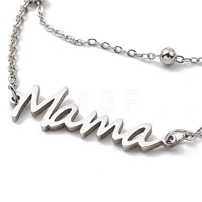 Mother's Day 304 Stainless Steel Ma Ma Multi-Strand Link Chains Bracelets BJEW-Q335-01B-P-1
