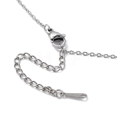 Non-Tarnish 201 Stainless Steel Hollow Ghost Pendant Necklace with Cable Chains NJEW-Q317-08P-1