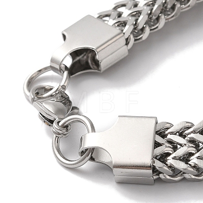 Non-Tarnish 201 Stainless Steel Wheat Chain Bracelets for Women Men BJEW-H612-07B-P-1