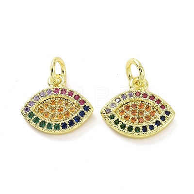 Brass Micro Pave Colorful Cubic Zirconia Charms KK-E068-VF081-1