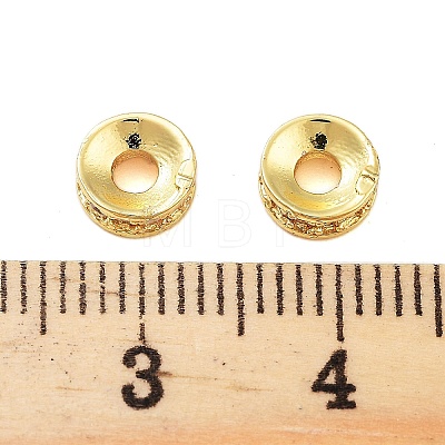 Rack Plating Brass Clear Cubic Zirconia Beads KK-A379-10G-1