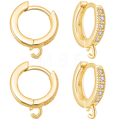 12Pcs Brass Huggie Hoop Earring Findings KK-CN0003-37-1