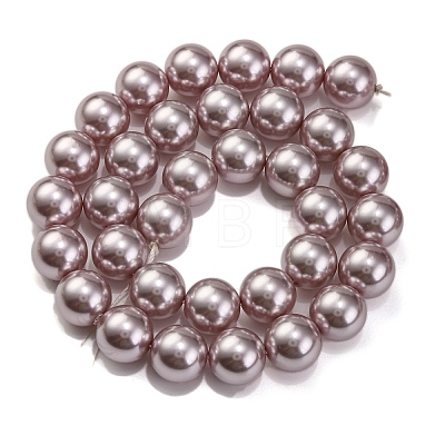 Baking Painted Pearlized Glass Pearl Round Bead Strands PEAR-H019-02E-03-1