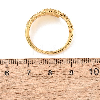 Brass Micro Pave Cubic Zirconia Cuff Open Rings for Women RJEW-F217-01G-1