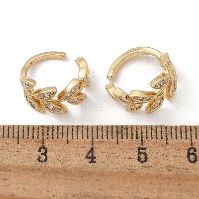 Brass Micro Pave Clear Cubic Zirconia Cuff Earrings X-EJEW-I249-11G-1