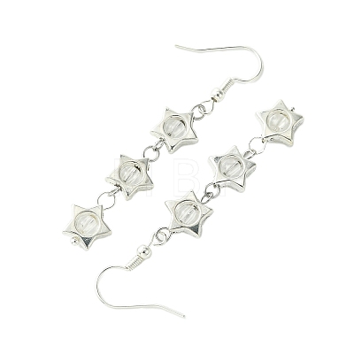 Transparent Acrylic Star Dangle Earrings EJEW-JE06056-1