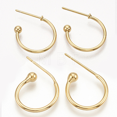 Brass Stud Earring Findings LS-X-KK-T020-105G-1