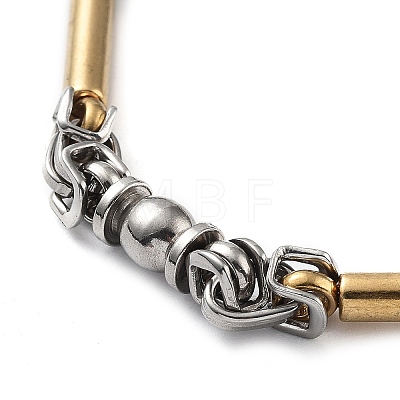 Vacuum Plating 304 Stainless Steel Column Link Chain Bracelet BJEW-Z023-10P-1