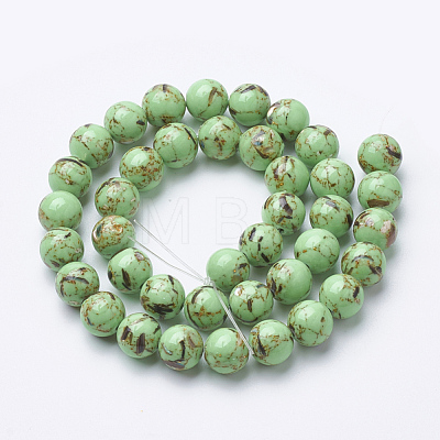 Assembled Synthetic Turquoise and Shell Beads Strands G-S212-8mm-07-1