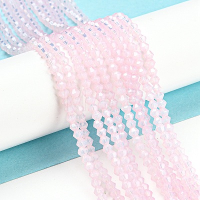 Baking Painted Transparent Glass Beads Strands DGLA-F029-J2mm-08-1