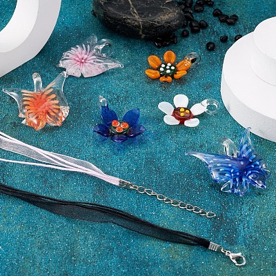 Kissitty DIY Flower and Butterfly Necklace Making Kit DIY-KS0001-34-1