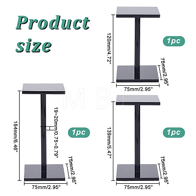 3Pcs 3 Sizes Acrylic Display Stand Risers ODIS-WH0025-85-1