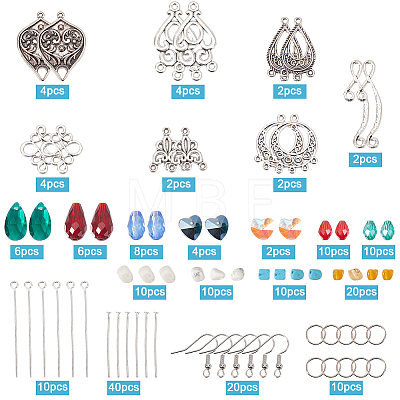 SUNNYCLUE DIY Chinese Style Alloy Chandelier Earring Making Kit DIY-SC0024-23-1