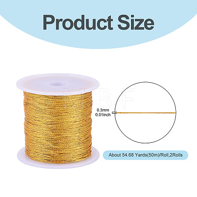 2 Rolls Round PET Metallic Thread MCOR-TADJ0001-01B-01-1
