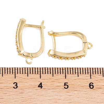 Rack Plating Brass Cubic Zirconia Hoop Earring Findings KK-S374-04G-04-1