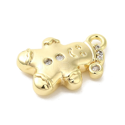 Brass Micro Pave Cubic Zirconia Charms KK-P278-10G-1