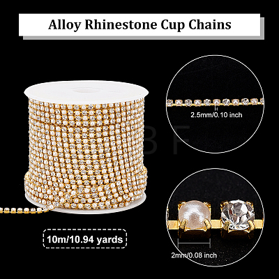 Olycraft Alloy Rhinestone Cup Chains FIND-OC0002-53B-1