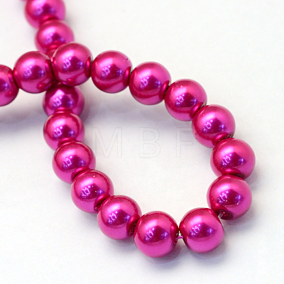 Baking Painted Pearlized Glass Pearl Round Bead Strands X-HY-Q003-4mm-17-1