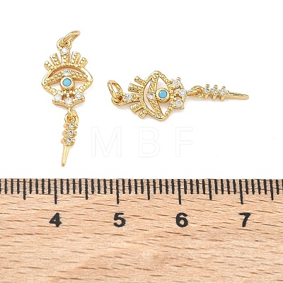 Brass Micro Pave Cubic Zirconia Pendants KK-A291-27B-G-1