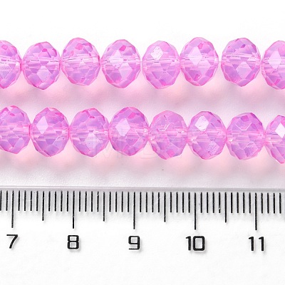 Baking Painted Transparent Glass Beads Strands DGLA-A034-J8MM-D05-1