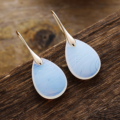 Teardrop Brass Dangle Earrings FS-WGF2982-15-1