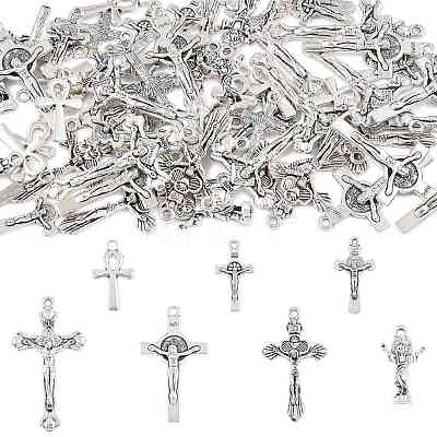 70Pcs 7 Styles Tibetan Style Alloy Pendants FIND-FS0005-15-1