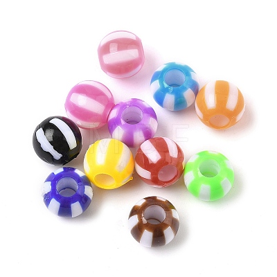Opaque Acrylic European Beads OACR-D309-07-1