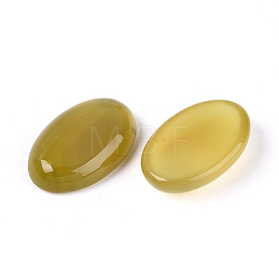 Natural Yellow Agate(Dyed & Heated) Cabochons G-N361-05B-06-1