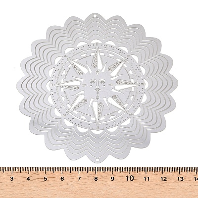 201 Stainless Steel 3D Rotating Hanging Wind Spinner STAS-B122-01P-06-1