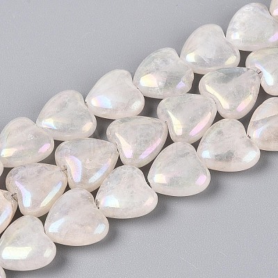 Electroplate Natural Quartz Crystal Beads Strands G-T144-40-1