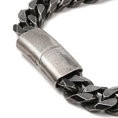 304 Stainless Steel Curb Chain Bracelet with Magnetic Clasp for Men Women BJEW-E009-13AS-1