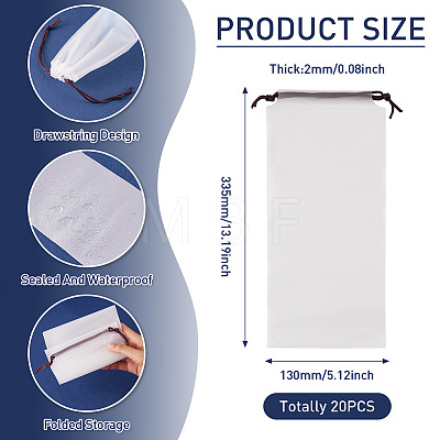 Rectangle Plastic Drawstring Pouches ABAG-TAC0013-25-1