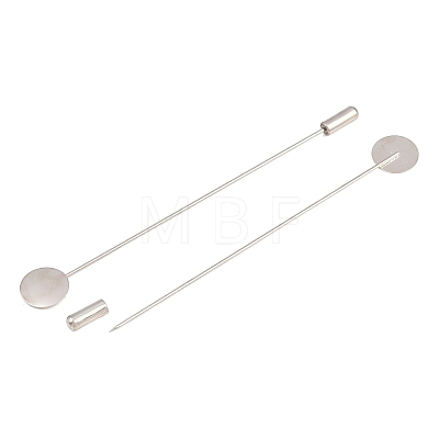 Brass Stick Lapel Pins with Round Pad Tray LS-KK-A301-01P-1