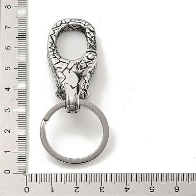 Tibetan Style 316 Surgical Stainless Steel Fittings with 304 Stainless Steel Key Ring FIND-Q101-08AS-01-1