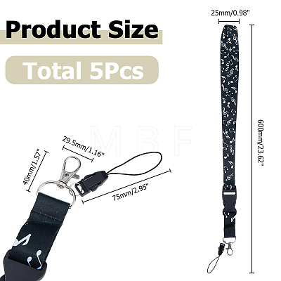 4Pcs Polyester Mobile Straps HJEW-HS0001-07A-1