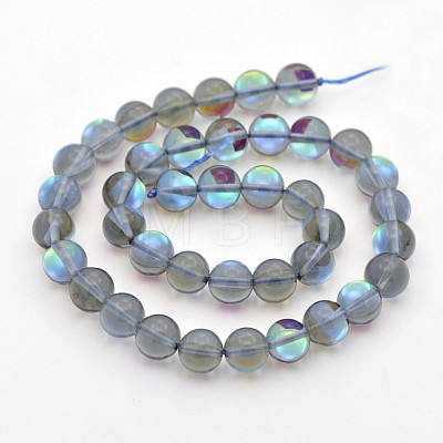 Round Synthetic Moonstone Beads Strands G-M210-8mm-05-1