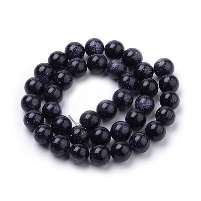 Synthetic Blue Goldstone Beads Strands X-G-S259-41-8mm-1