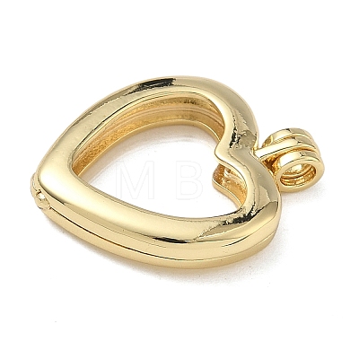 Heart Brass Locket Pendants KK-L257-05G-1