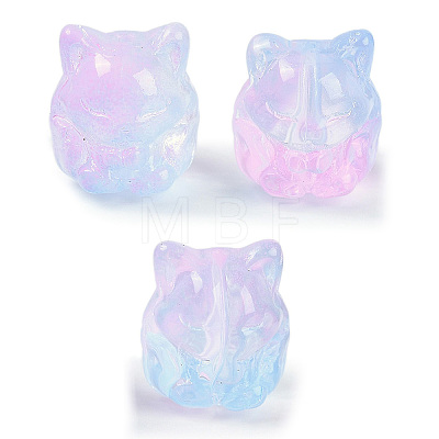 Transparent Spray Paint Glass Beads GLAA-H035-01K-1