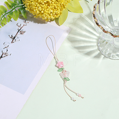 1Pc Flower Ceramics Phone Hand Strap Chains HJEW-BM0001-50-1
