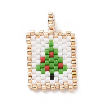 Christmas Theme Handmade MIYUKI Japanese Seed Loom Pattern Seed Beads PALLOY-MZ00060-01-1