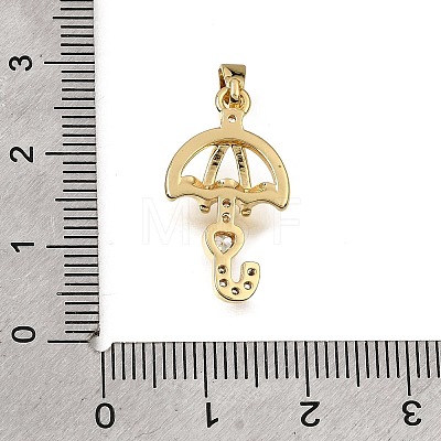 Brass Micro Pave Clear Cubic Zirconia Pendants KK-CBAA632-27G-1