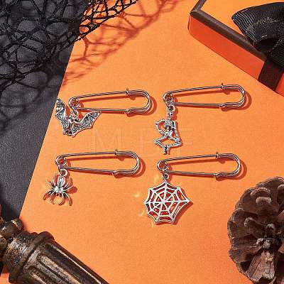 Halloween Antique Silver & Platinum Iron Kilt Pins Brooches JEWB-BR00161-1