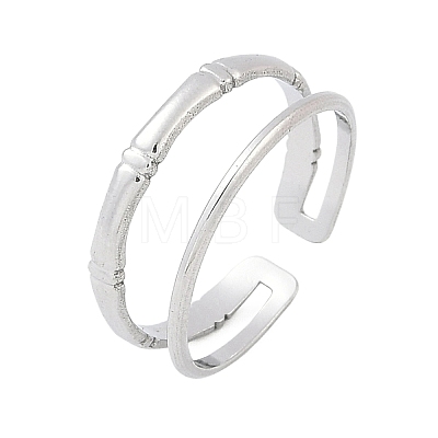 304 Stainless Steel Open Cuff Rings for Women RJEW-A056-01P-1