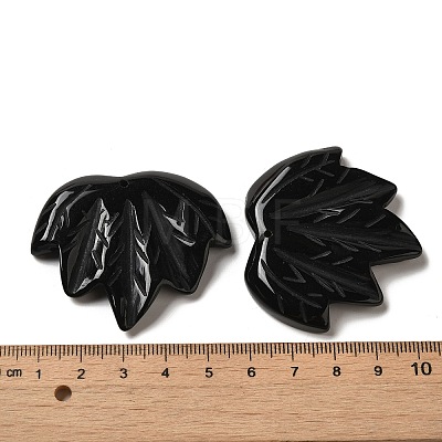 Natural Black Onyx(Dyed & Heated) Carved Pendants G-K353-01I-1
