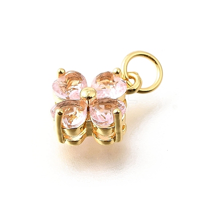 Brass Micro Pave Cubic Zirconia Pendants KK-V008-11G-06-1