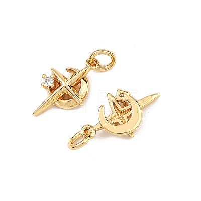 SHEGRACE Brass Clear Cubic Zirconia Charms XGRQ3P854-575G-1