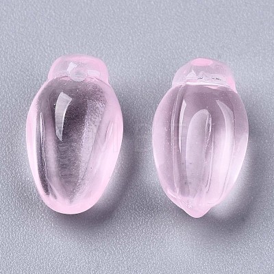 Transparent Spray Painted Glass Beads GLAA-N035-013-D02-1