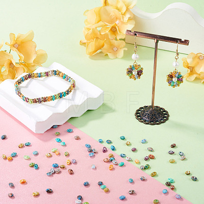 300Pcs Picasso Glass Seed Beads EGLA-TA0013-75-1